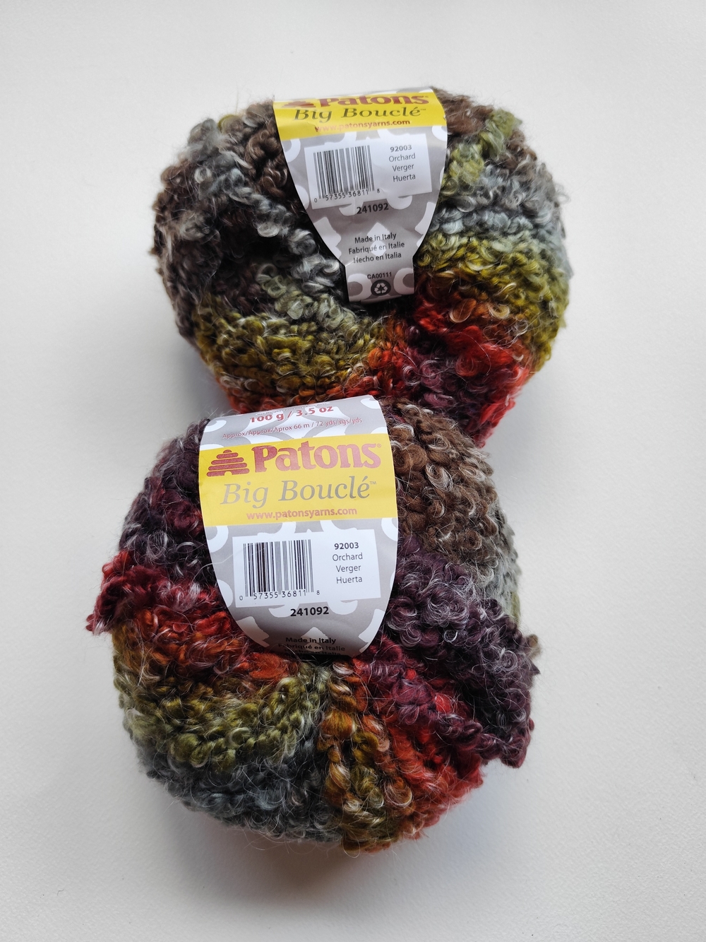 Patons Big Bouclé Yarn – Orchard (2 Skeins)